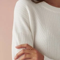 White + Warren Sweaters Cotton Multi Rib Easy Crewneck