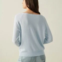 White + Warren Cashmere Sunset Intarsia Off Shoulder Sweatshirt