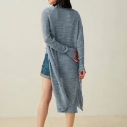 White + Warren Vacation Wardrobe Linen Long Open Cardigan