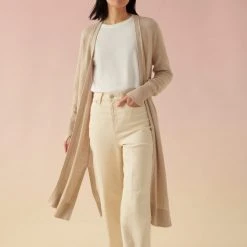 White + Warren Vacation Wardrobe Linen Long Open Cardigan