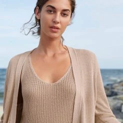 White + Warren Linen Ribbed V Neck Tank Vacation Wardrobe