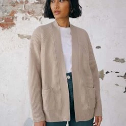 White + Warren Cardigans Recycled Cashmere Ribbed Open Cardigan