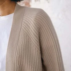 White + Warren Cardigans Recycled Cashmere Ribbed Open Cardigan