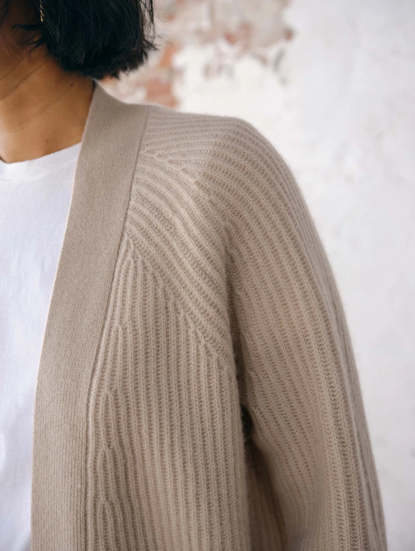 White + Warren Cardigans Recycled Cashmere Ribbed Open Cardigan