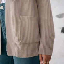 White + Warren Cardigans Recycled Cashmere Ribbed Open Cardigan