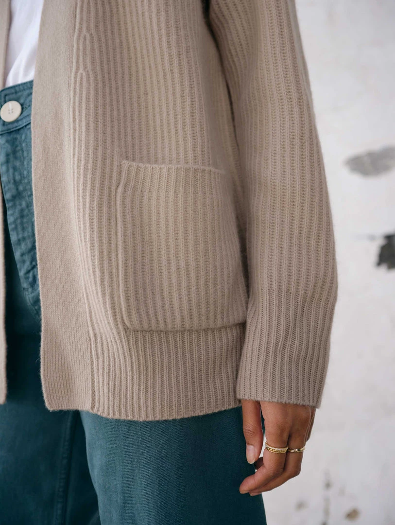 White + Warren Cardigans Recycled Cashmere Ribbed Open Cardigan