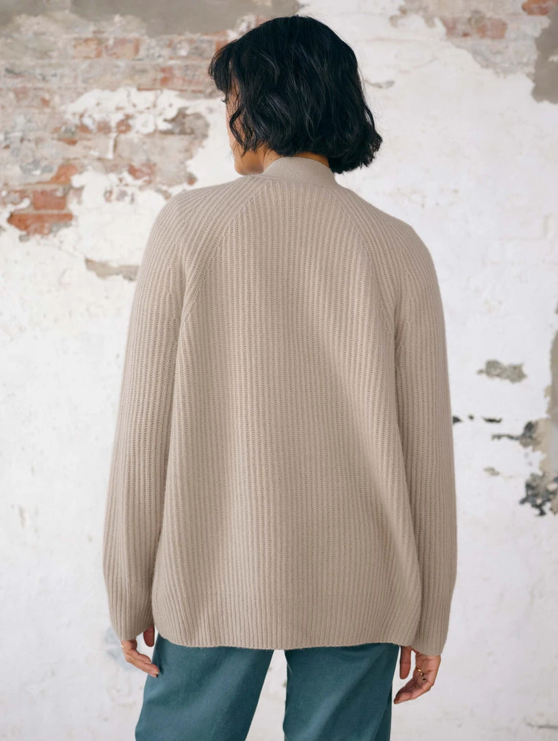 White + Warren Cardigans Recycled Cashmere Ribbed Open Cardigan