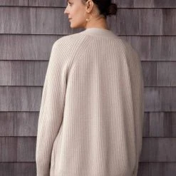 White + Warren Cardigans Recycled Cashmere Ribbed Open Cardigan