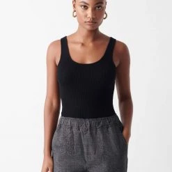 White + Warren Almost Gone Cashmere Ribbed Tank