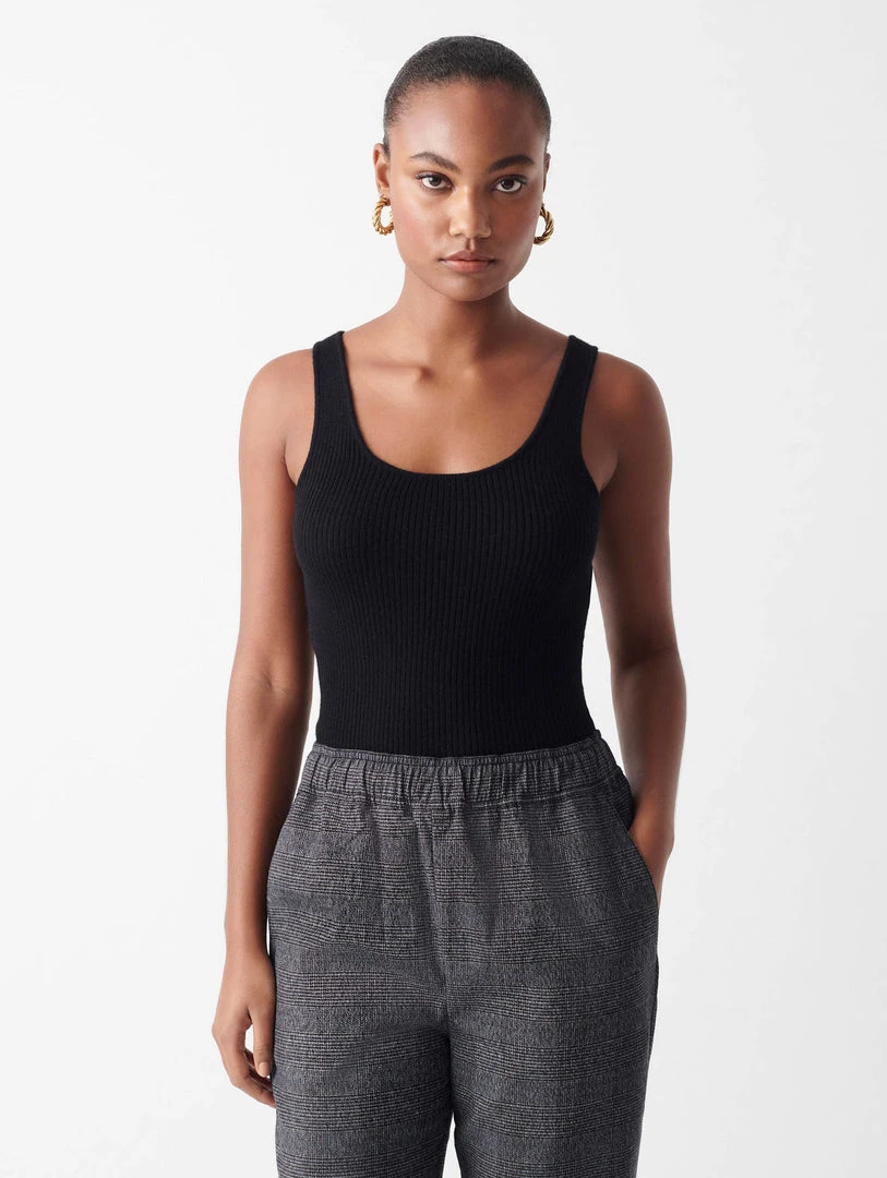 White + Warren Almost Gone Cashmere Ribbed Tank