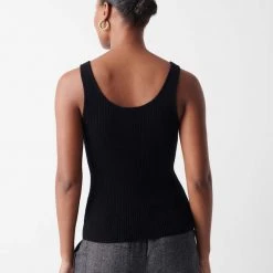 White + Warren Almost Gone Cashmere Ribbed Tank