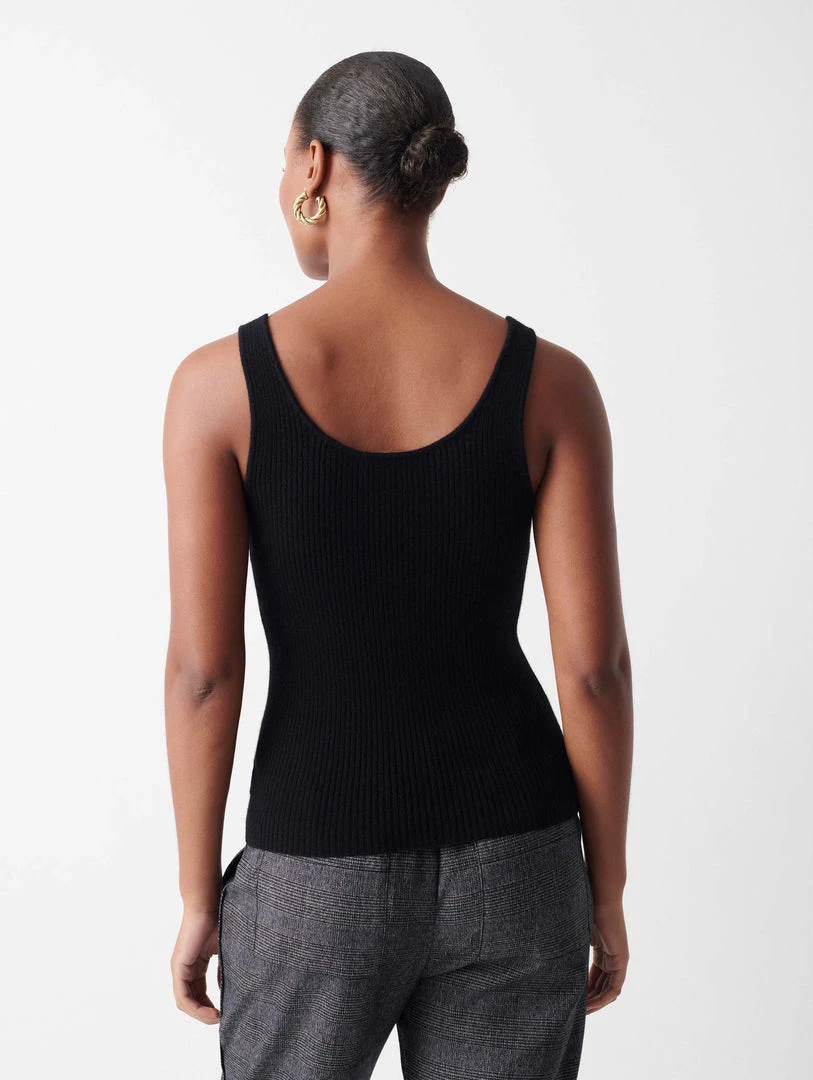 White + Warren Almost Gone Cashmere Ribbed Tank