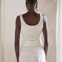 White + Warren Cashmere Ribbed Tank Tops + Tees