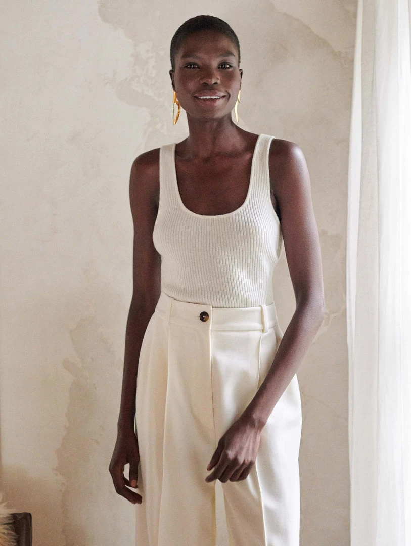 White + Warren Cashmere Ribbed Tank Tops + Tees