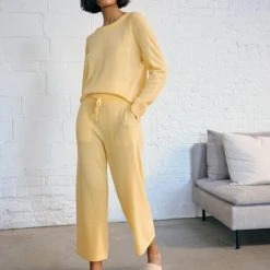 White + Warren Cashmere Cropped Wide Leg Pant Pants + Shorts