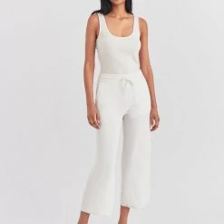 White + Warren Cashmere Cropped Wide Leg Pant