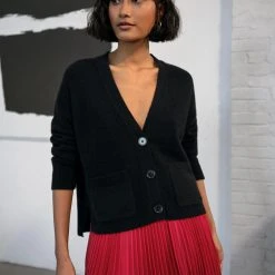 White + Warren Cardigans Cashmere Cropped V Neck Cardigan