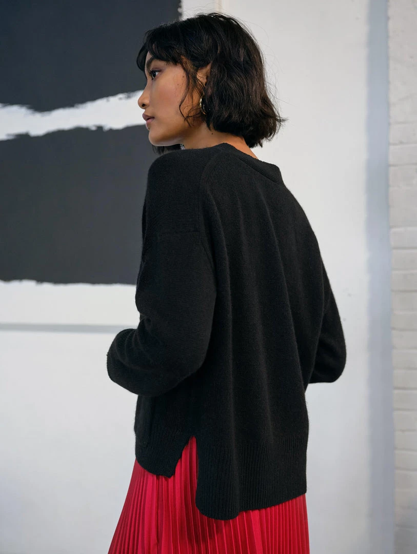 White + Warren Cardigans Cashmere Cropped V Neck Cardigan