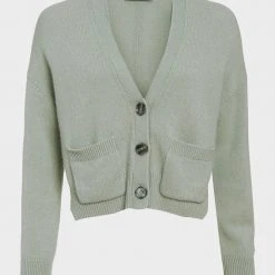 White + Warren Cardigans Cashmere Cropped V Neck Cardigan