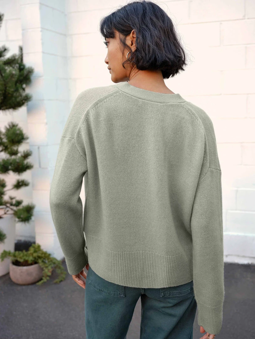 White + Warren Cardigans Cashmere Cropped V Neck Cardigan