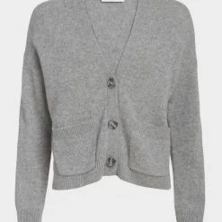 White + Warren Cardigans Cashmere Cropped V Neck Cardigan