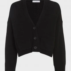 White + Warren Cardigans Cashmere Cropped V Neck Cardigan