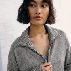 White + Warren Cardigans Cashmere Zip Up Jacket