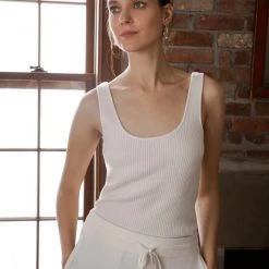White + Warren Cashmere Ribbed Tank Tops + Tees