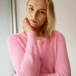 White + Warren Sweaters Cotton Shrunken Thermal Crewneck