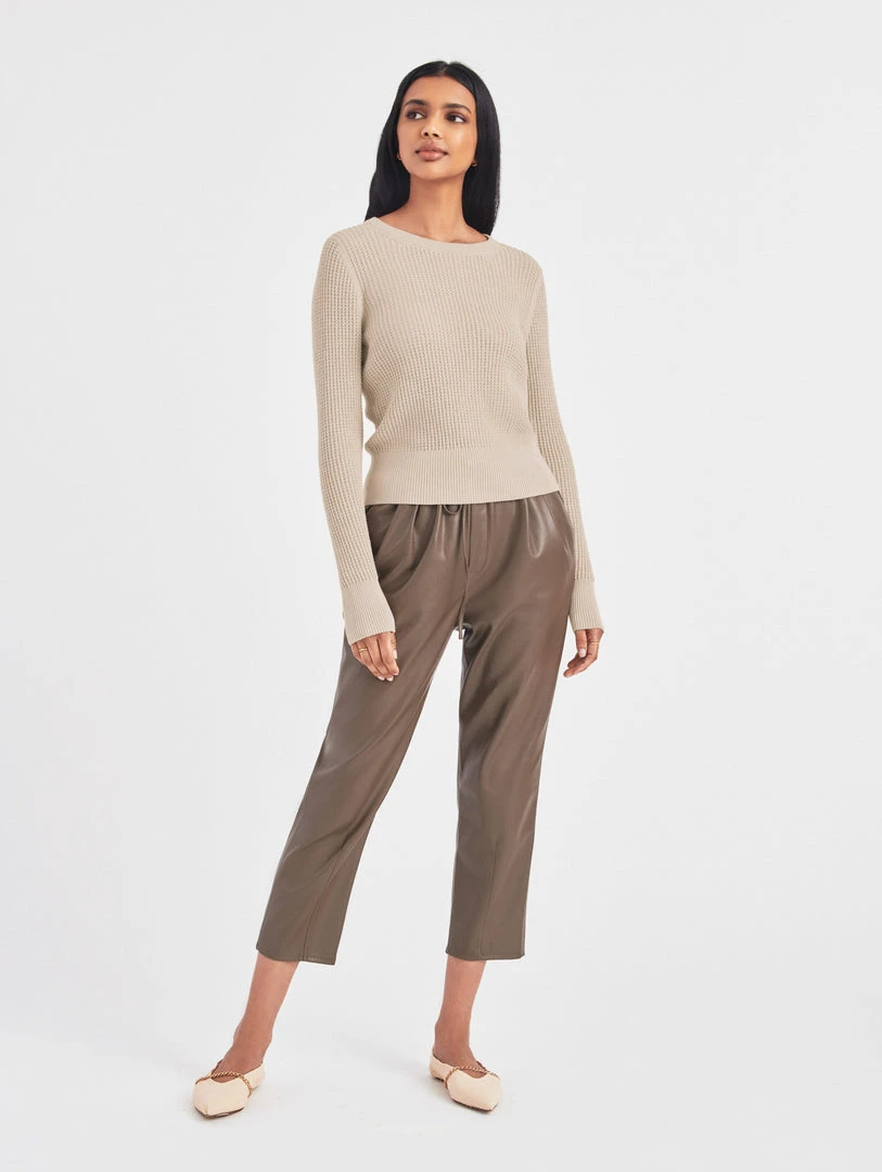 White + Warren Cotton Shrunken Thermal Crewneck