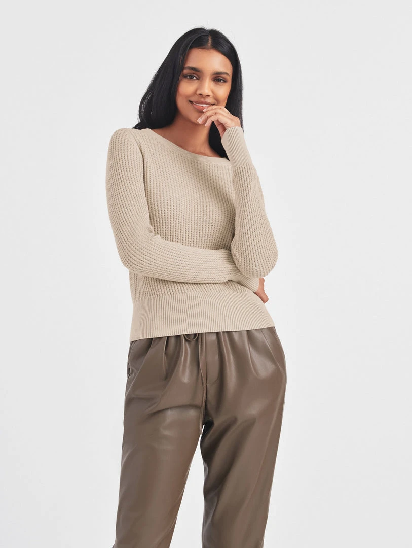 White + Warren Cotton Shrunken Thermal Crewneck