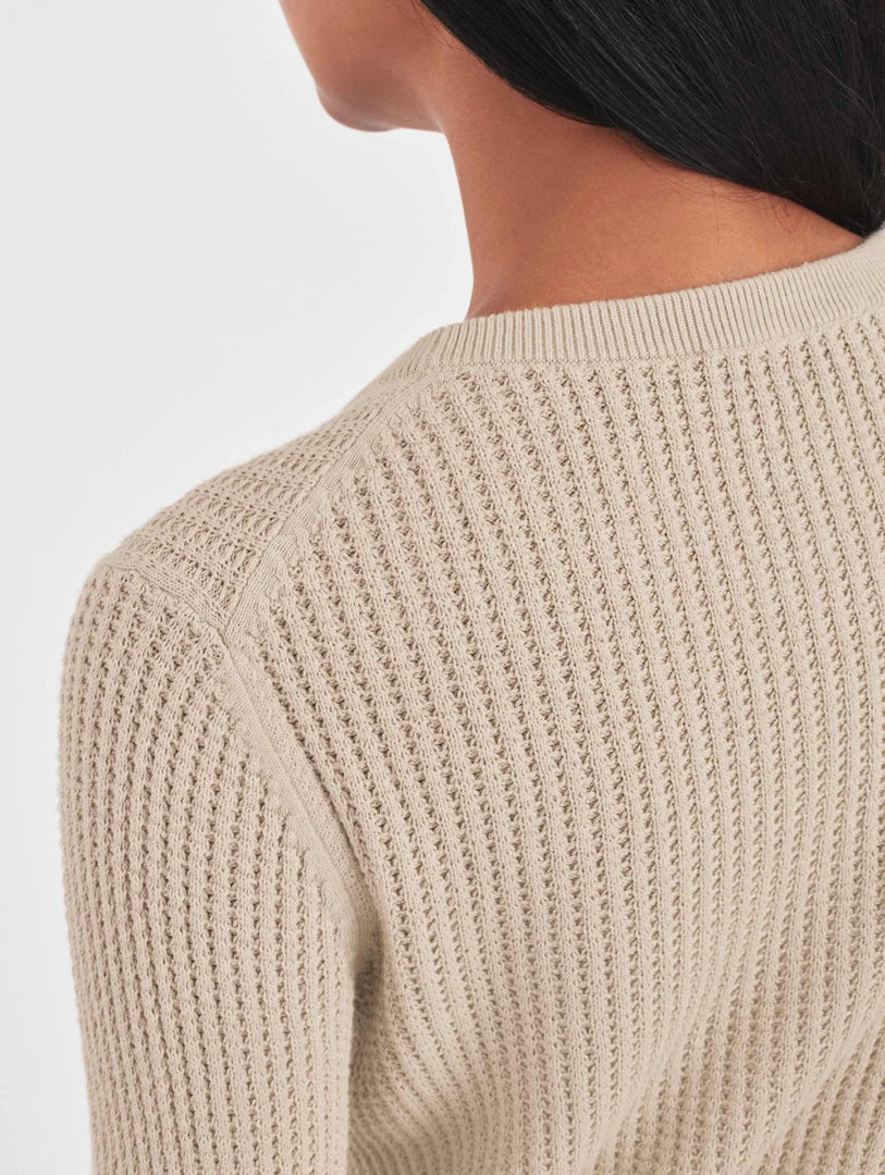 White + Warren Cotton Shrunken Thermal Crewneck