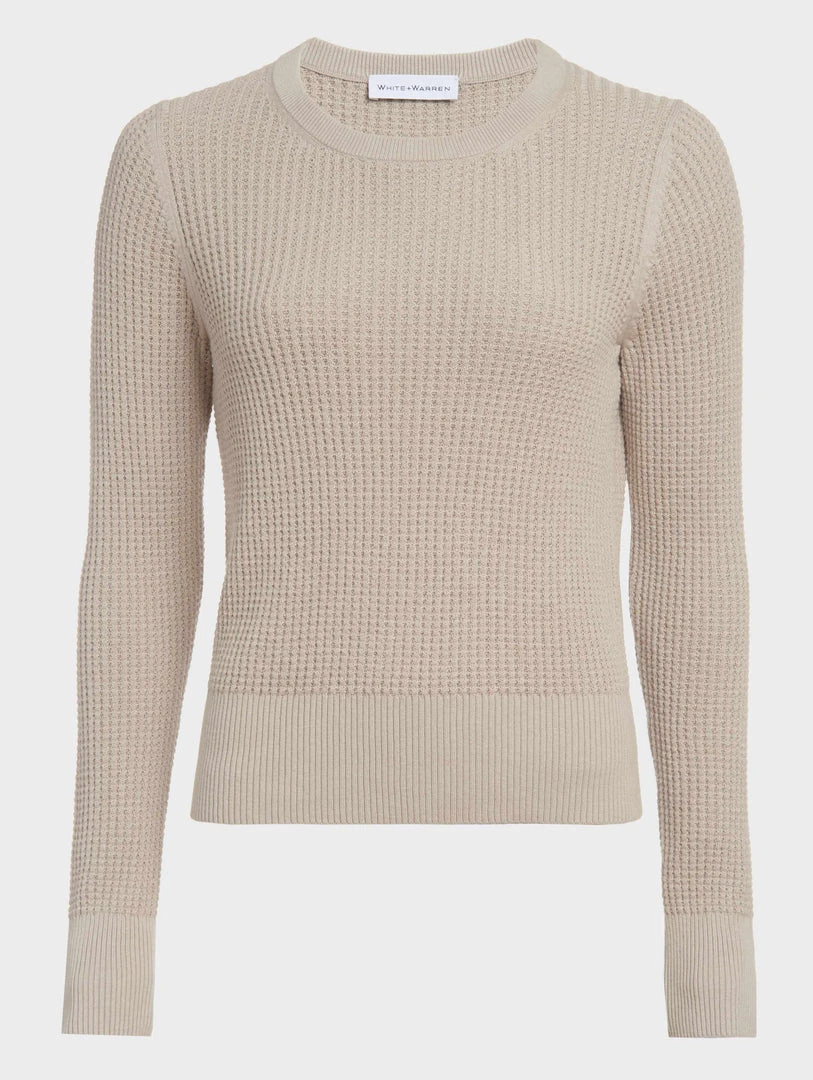 White + Warren Cotton Shrunken Thermal Crewneck