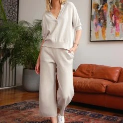 White + Warren Cotton Cashmere Polo Top