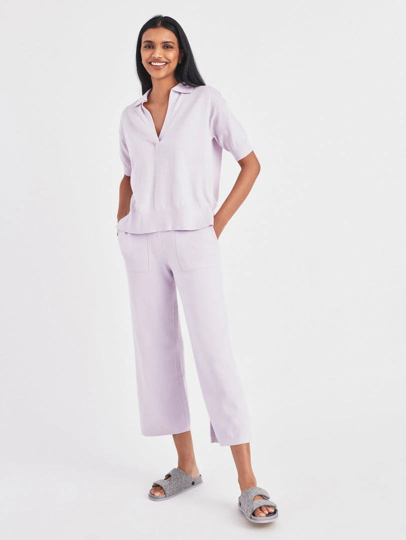 White + Warren Cotton Cashmere Polo Top Sweaters