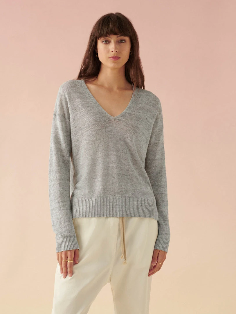 White + Warren Best-Sellers Linen Easy V Neck