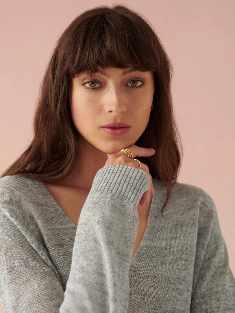 White + Warren Best-Sellers Linen Easy V Neck