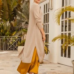 White + Warren Vacation Wardrobe Linen Long Open Cardigan