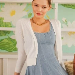 White + Warren Linen Blend Shrunken Cardigan Best-Sellers