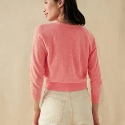 White + Warren Linen Blend Shrunken Cardigan