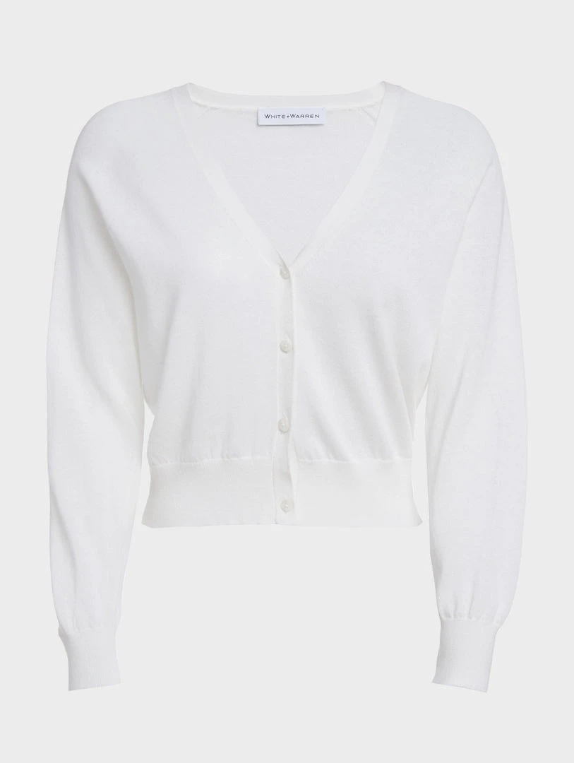 White + Warren Linen Blend Shrunken Cardigan Best-Sellers