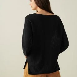 White + Warren Vacation Wardrobe Linen Slub Lace Up Top