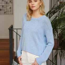 White + Warren Italian Recycled Cotton Cropped Crewneck