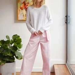 White + Warren Italian Recycled Cotton Cropped Crewneck