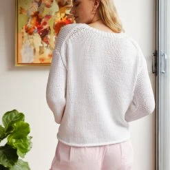 White + Warren Italian Recycled Cotton Cropped Crewneck