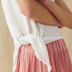 White + Warren Linen Slub Side Tie Tank Vacation Wardrobe
