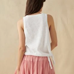 White + Warren Linen Slub Side Tie Tank Vacation Wardrobe