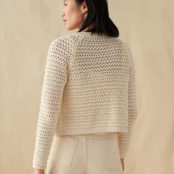 White + Warren Italian Blend Crochet Cardigan