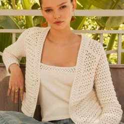White + Warren Italian Blend Crochet Trim Tank