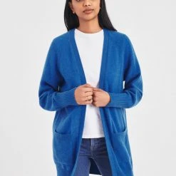 White + Warren Cashmere Patch Pocket Open Cardigan